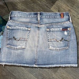 7 for all Mankind Swarovski Embellished Jean Skirt